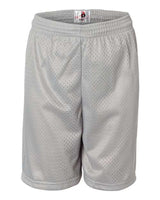 ""Badger 2207 Youth Pro Mesh 6" Shorts" #color_Silver"