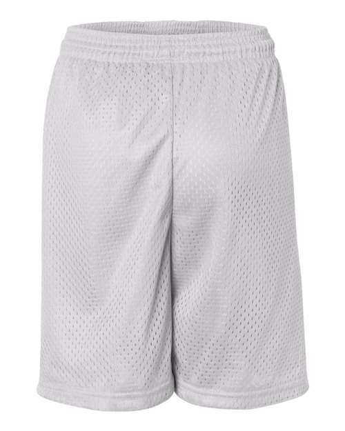 ""Badger 2207 Youth Pro Mesh 6" Shorts" #color_White"