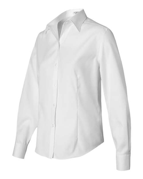 Van Heusen 13V0144 Women's Non-Iron Pinpoint Oxford Shirt #color_White