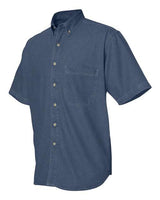 Sierra Pacific 0211 Denim Short Sleeve Shirt #color_Dark Denim