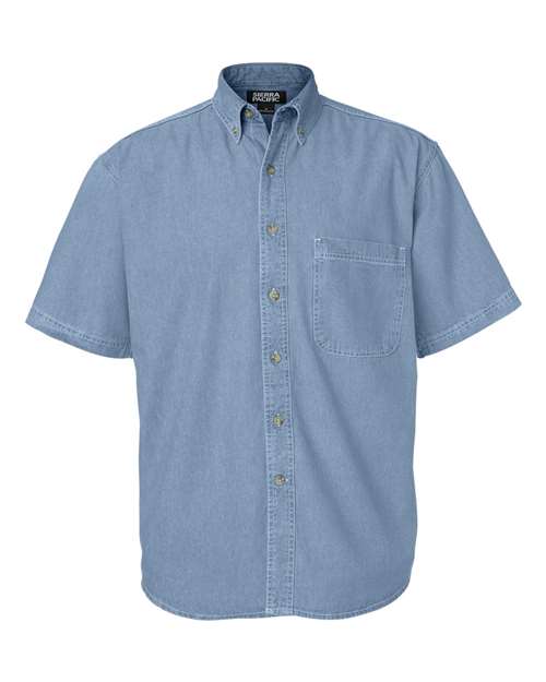 Sierra Pacific 0211 Denim Short Sleeve Shirt #color_Light Denim