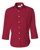 Van Heusen 13V0527 Women's Three-Quarter Sleeve Baby Twill Shirt #color_Scarlet