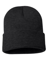 "Sportsman SP12 12" Solid Cuffed Beanie #color_Heather Charcoal"
