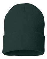 "Sportsman SP12 12" Solid Cuffed Beanie #color_Forest"