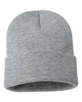 "Sportsman SP12 12" Solid Cuffed Beanie #color_Heather Grey"