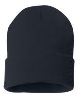 "Sportsman SP12 12" Solid Cuffed Beanie #color_Navy"