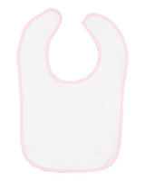 Rabbit Skins 1003 Infant Contrast Trim Terry Bib #color_WHITE/ PINK