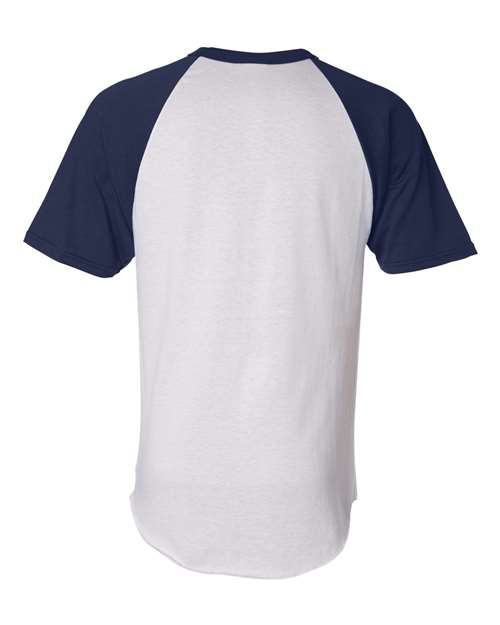 Augusta Sportswear 423 Adult Short-Sleeve Baseball Jersey #color_WHITE/ NAVY