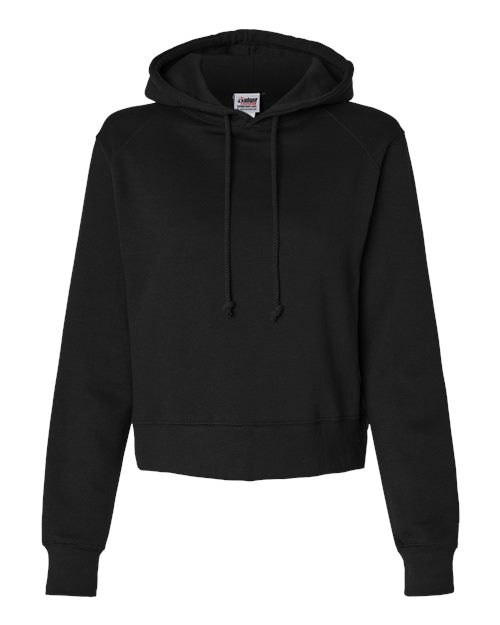 Badger 1261 Women's Crop Hooded Sweatshirt #color_Black