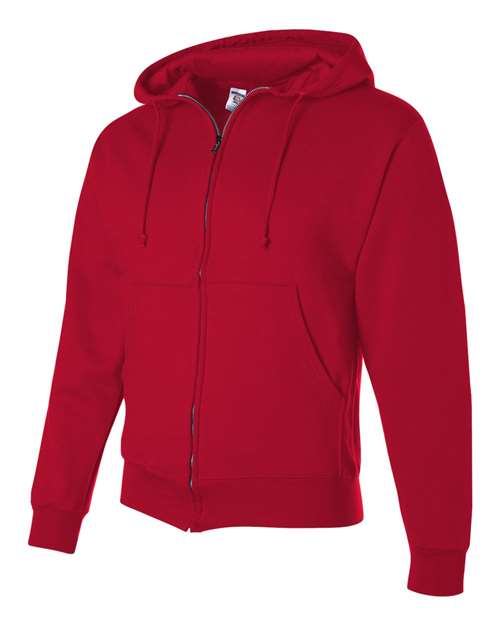 Jerzees 4999 Adult Super Sweats NuBlend Fleece Full-Zip Hooded Sweatshirt #color_TRUE RED