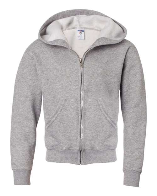 Jerzees 993B Youth NuBlend Fleece Full-Zip Hooded Sweatshirt #color_OXFORD