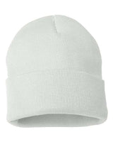"Sportsman SP12 12" Solid Cuffed Beanie #color_White"