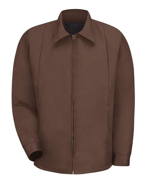 Red Kap JT50 Perma-Lined Panel Jacket #color_Brown