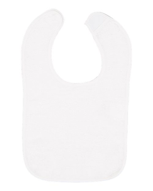 Rabbit Skins 1003 Infant Contrast Trim Terry Bib #color_WHITE/ WHITE