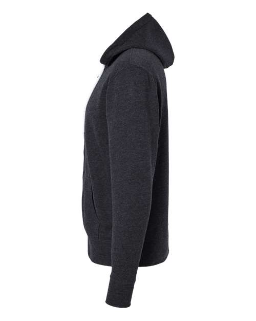 Independent Trading Co. AFX90UNZ Lightweight Full-Zip Hooded Sweatshirt #color_Charcoal Heather