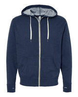 Independent Trading Co. PRM90HTZ Heathered French Terry Full-Zip Hooded Sweatshirt #color_Navy Heather