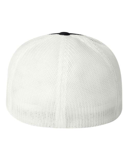 Flexfit 6511 Adult 6-Panel Trucker Hat #color_BLACK/ WHITE