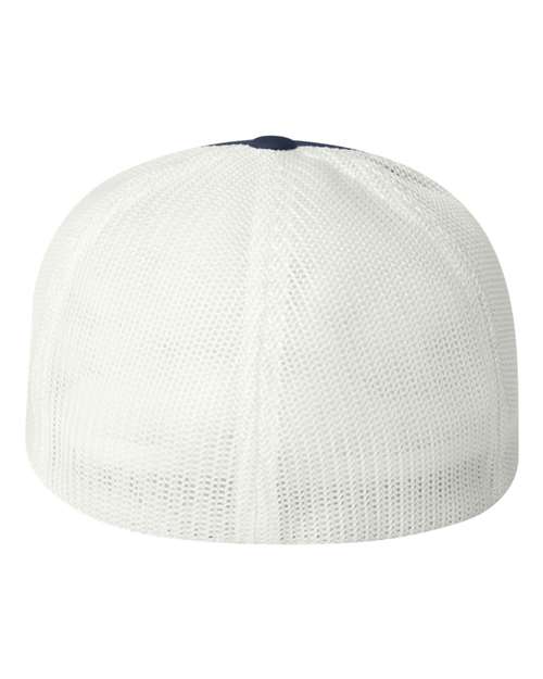 Flexfit 6511 Adult 6-Panel Trucker Hat #color_NAVY/ WHITE