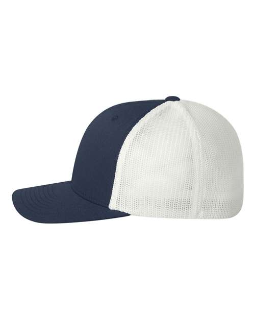 Flexfit 6511 Adult 6-Panel Trucker Hat #color_NAVY/ WHITE