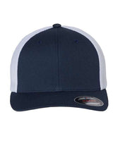 Flexfit 6511 Adult 6-Panel Trucker Hat #color_NAVY/ WHITE