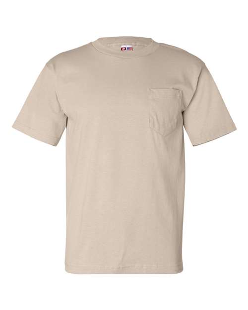 Bayside BA7100 Adult 6.1 oz., 100% Cotton Pocket T-Shirt #color_SAND