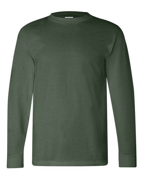 Bayside BA6100 Adult 6.1 oz., 100% Cotton Long Sleeve T-Shirt #color_FOREST GREEN
