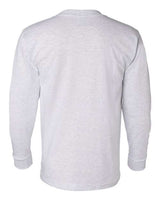 Bayside BA8100 Adult 6.1 oz., 100% Cotton Long Sleeve Pocket T-Shirt #color_ASH