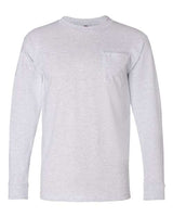 Bayside BA8100 Adult 6.1 oz., 100% Cotton Long Sleeve Pocket T-Shirt #color_ASH