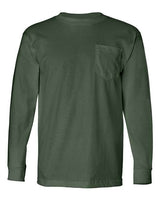 Bayside BA8100 Adult 6.1 oz., 100% Cotton Long Sleeve Pocket T-Shirt #color_FOREST GREEN