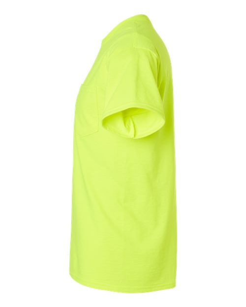 Gildan G230 Adult Ultra Cotton  Pocket T-Shirt #color_SAFETY GREEN