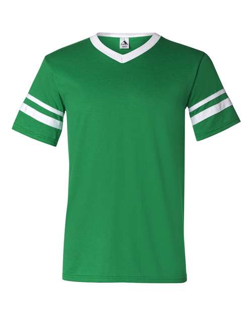 Augusta Sportswear 360 Adult Sleeve Stripe Jersey #color_KELLY/ WHITE