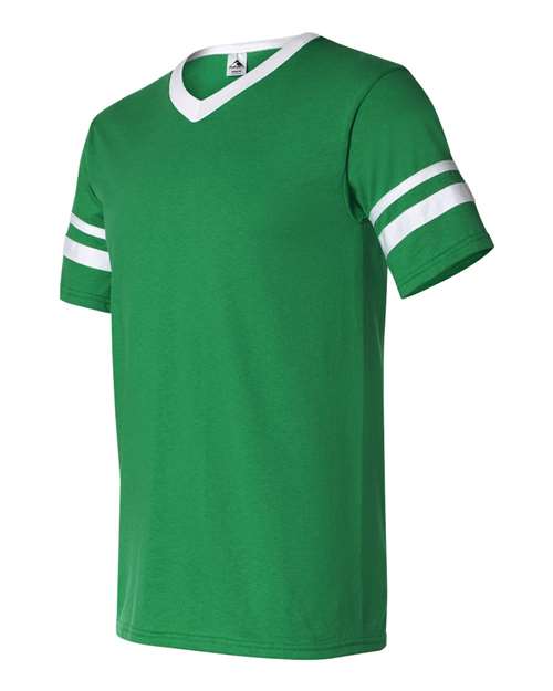 Augusta Sportswear 360 Adult Sleeve Stripe Jersey #color_KELLY/ WHITE