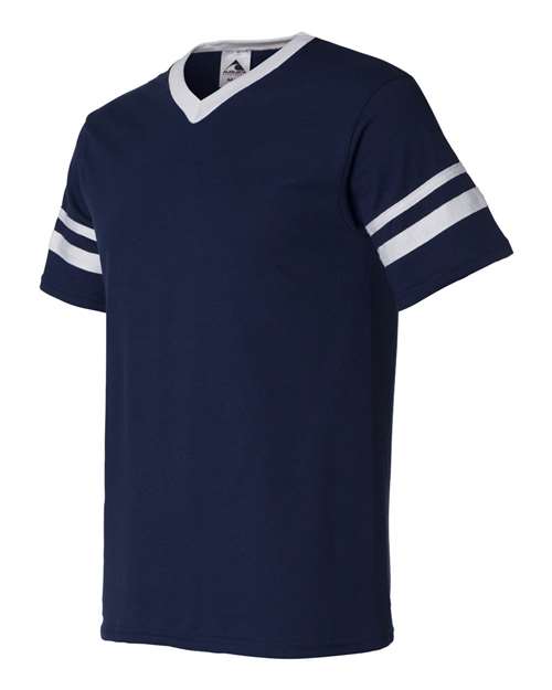 Augusta Sportswear 360 Adult Sleeve Stripe Jersey #color_NAVY/ WHITE