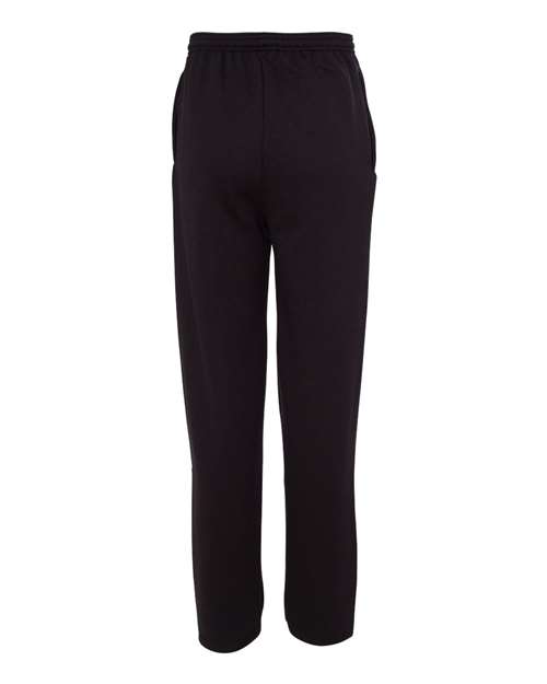 Champion P800 Adult Double Dry Eco Open-Bottom Fleece Pant with Pockets #color_BLACK