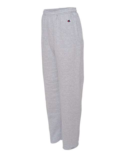 Champion P800 Adult Double Dry Eco Open-Bottom Fleece Pant with Pockets #color_LIGHT STEEL