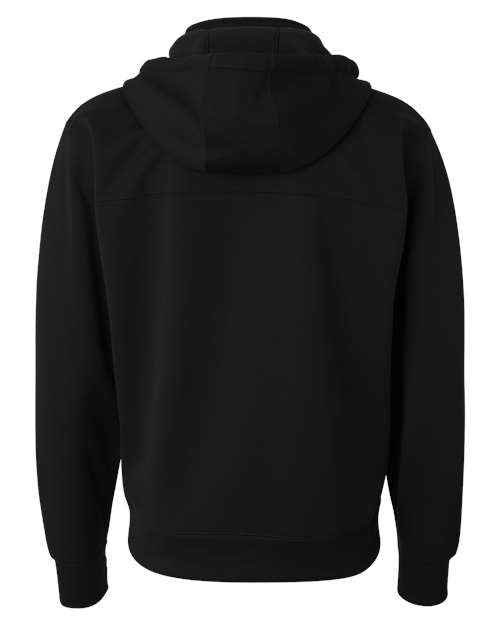 Independent Trading Co. EXP80PTZ Poly-Tech Full-Zip Hooded Sweatshirt #color_Black