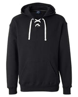 J America JA8830 Adult Sport Lace Hooded Sweatshirt #color_BLACK