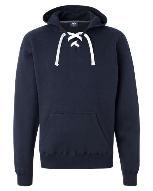 J America JA8830 Adult Sport Lace Hooded Sweatshirt #color_NAVY