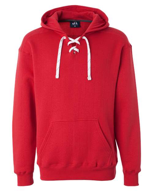J America JA8830 Adult Sport Lace Hooded Sweatshirt #color_RED