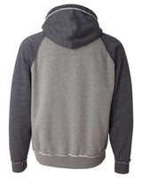 J America JA8885 Adult Vintage Heather Pullover Hooded Sweatshirt #color_SMOKE/ CHRCL HT