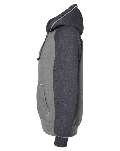 J America JA8885 Adult Vintage Heather Pullover Hooded Sweatshirt #color_SMOKE/ CHRCL HT
