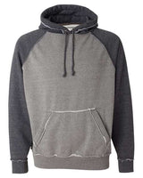 J America JA8885 Adult Vintage Heather Pullover Hooded Sweatshirt #color_SMOKE/ CHRCL HT