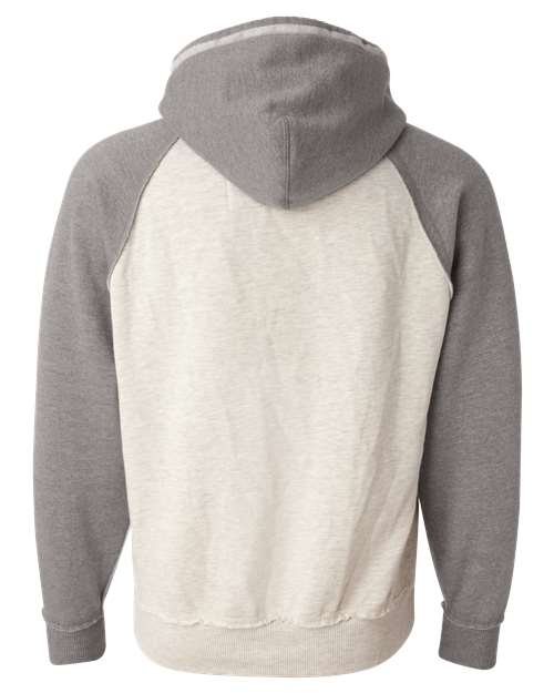 J America JA8885 Adult Vintage Heather Pullover Hooded Sweatshirt #color_OATML HT/ SMK HT
