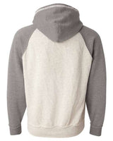 J America JA8885 Adult Vintage Heather Pullover Hooded Sweatshirt #color_OATML HT/ SMK HT