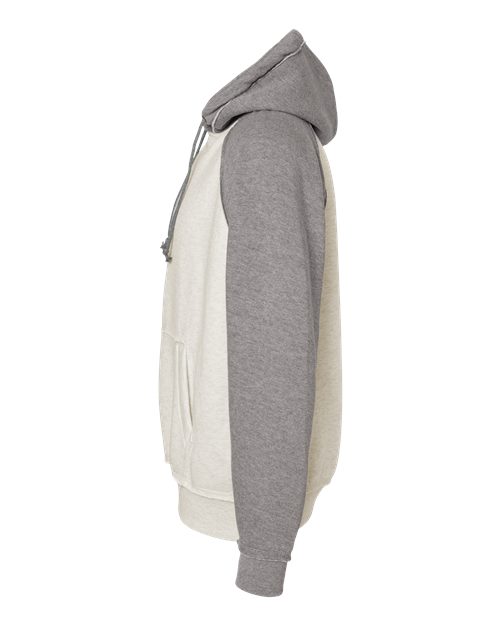 J America JA8885 Adult Vintage Heather Pullover Hooded Sweatshirt #color_OATML HT/ SMK HT