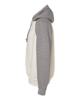 J America JA8885 Adult Vintage Heather Pullover Hooded Sweatshirt #color_OATML HT/ SMK HT