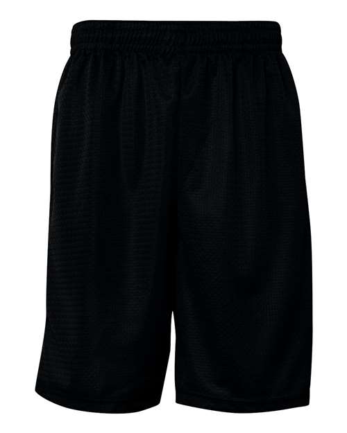 "Badger 7219 Pro Mesh 9" Shorts with Pockets #color_Black"