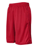 "Badger 7219 Pro Mesh 9" Shorts with Pockets #color_Red"