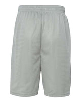 "Badger 7219 Pro Mesh 9" Shorts with Pockets #color_Silver"
