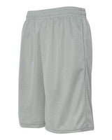 "Badger 7219 Pro Mesh 9" Shorts with Pockets #color_Silver"